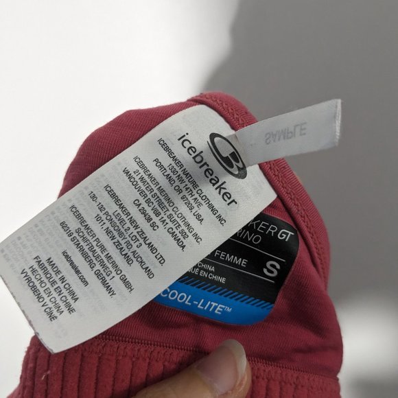 icebreaker GT Merino Cool Lite Tiki Sports Bra Pink Size Small - Picture 5 of 5